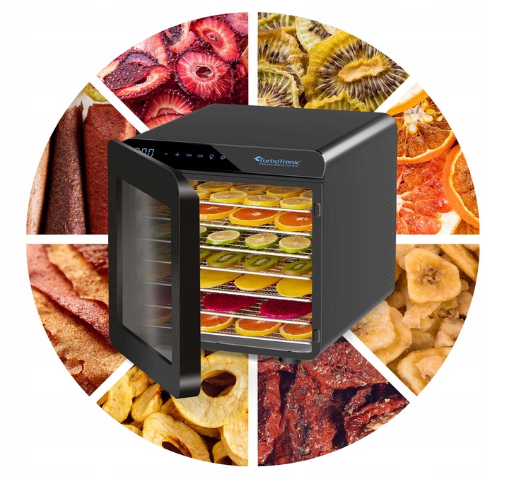 SUSZARKA SPOŻYWCZA DO GRZYBÓW WARZYW OWOCÓW DEHYDRATOR 600W 7 POZIOMÓW