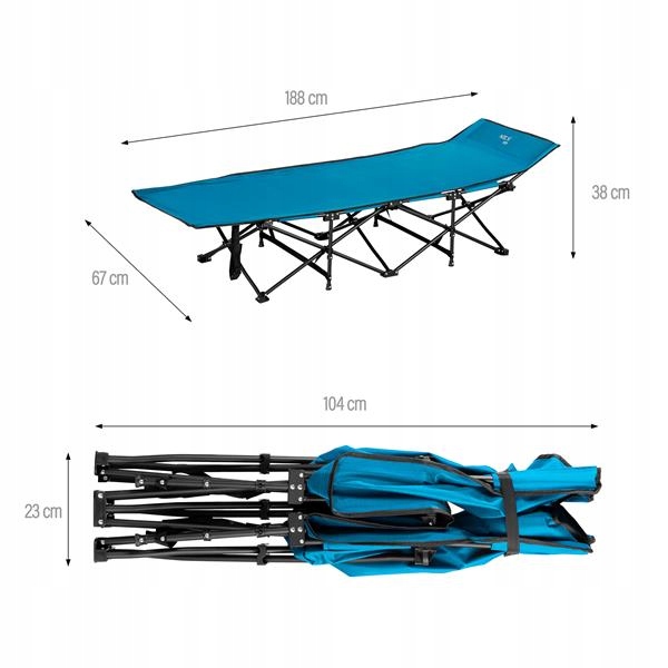 ŁÓŻKO turystyczne polowe NA KEMPING RYBY do ogrodu domu dla gości składane
