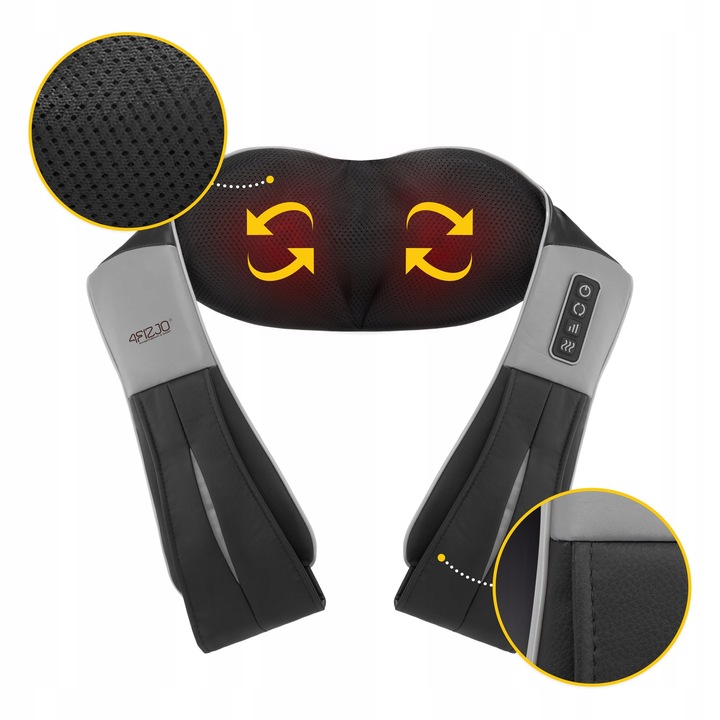 MASAŻER KARKU SHIATSU BEZPRZEWODOWY MASUJĄCY GRZEJĄCY SZYI PLECÓW ULTRA+