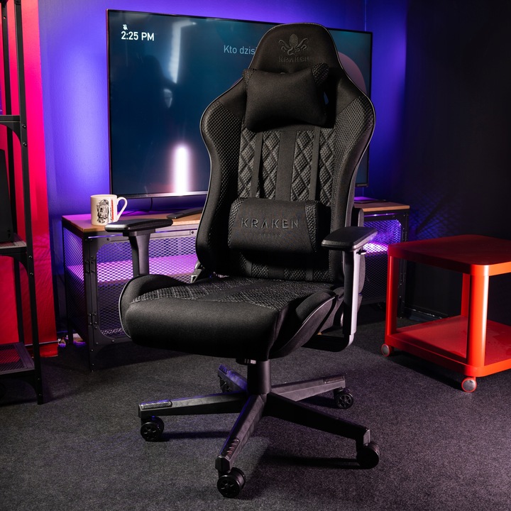 Fotel Gamingowy Biurowy Obrotowy Kubełkowy Krzesło Biurowe Czarny