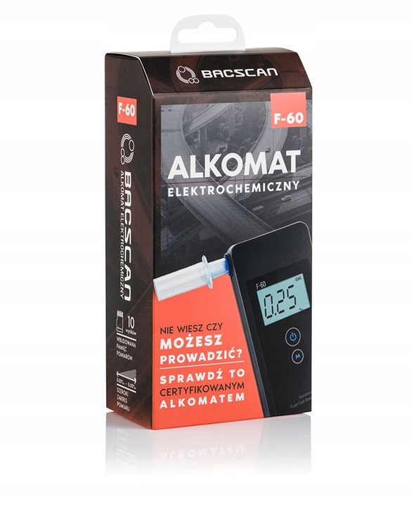 Alkomat BACSCAN F60 + kalibracje + pokrowiec