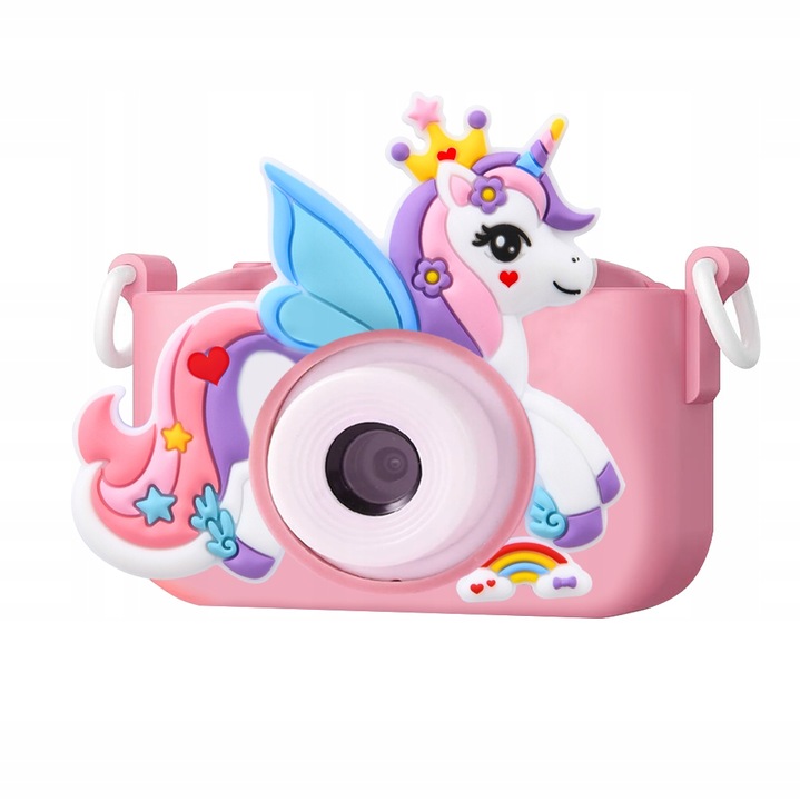 APARAT CYFROWY DLA DZIECI JEDNOROŻEC SELFIE KAMERA+KARTA 32GB MENU PL