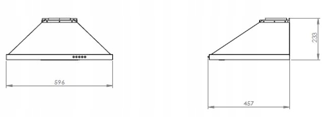 OKAP KUCHENNY KOMINOWY ŚCIENNY 60CM CZARNY LED