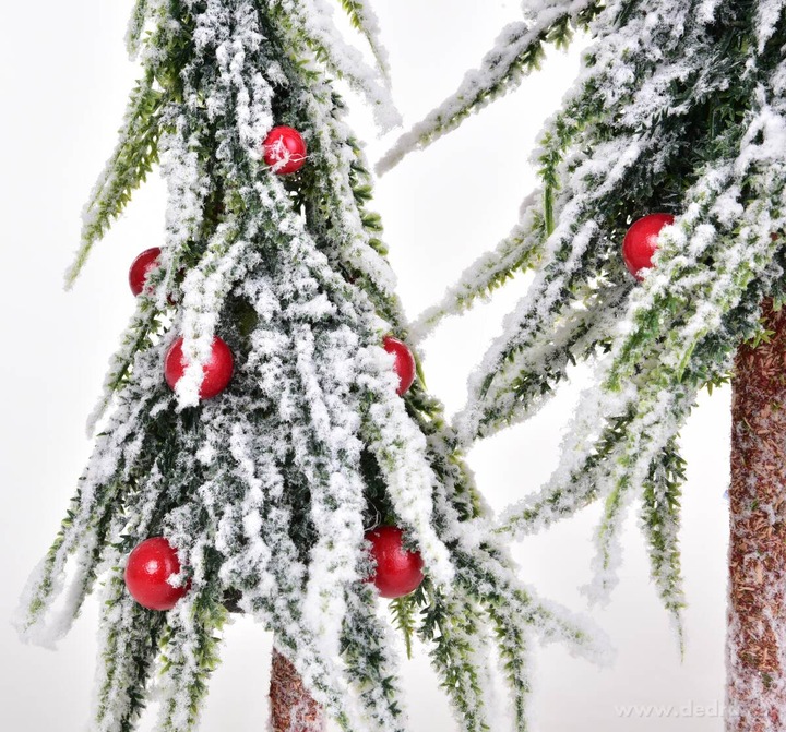 LAS SKRZATOWY | ośnieżone choinki na podstawce | 40 cm