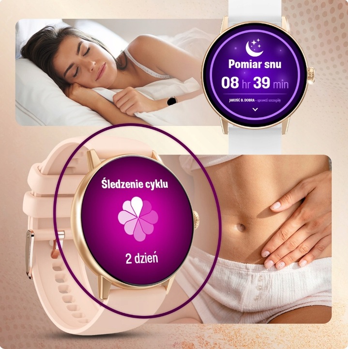 SMARTWATCH DAMSKI ZŁOTY ZEGAREK PL MENU ROZMOWY DYKATFON ZDJĘCIA TŁUMACZ AI