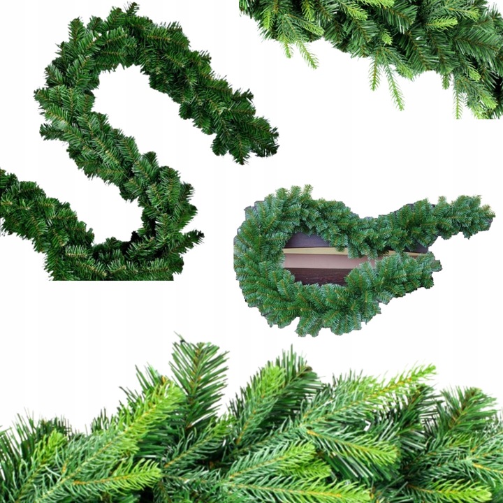 GIRLANDA ŁAŃCUCH CHOINKOWY OZDOBA ŚWIĄTEC.ZNA ŚWIERK GĘSTA 300 CM 1 SZT