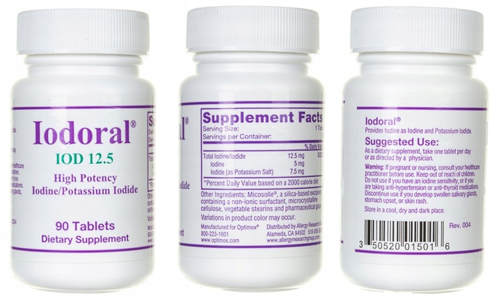 Optimox Iodoral 12,5 mg Jod / Jodek Potasu 90 tab.