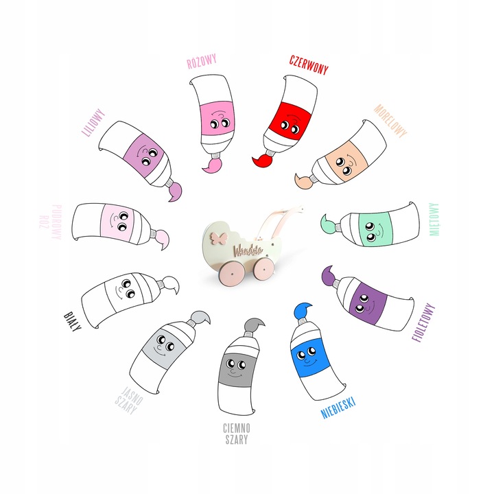 WÓZEK DLA DZIEWCZYNKI DLA LALEK Z POŚCIELĄ PCHACZ