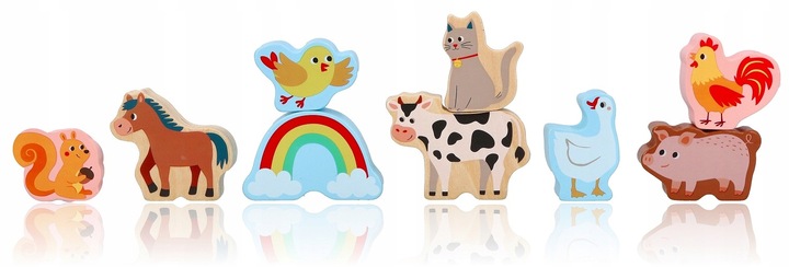 Obora drewniana Zwierzątka z farmy Sorter Zabawka dla rocznego dziecka