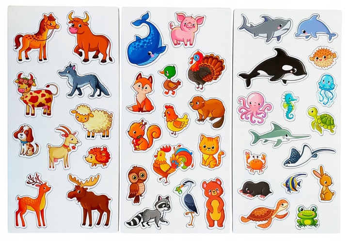 Zwierzęta Świata magnes układanka magnetyczna 81 szt