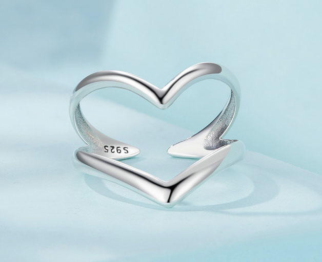 Pierścionek Srebrny 925 2 V Pierścionki Srebrne Regulowany Srebro