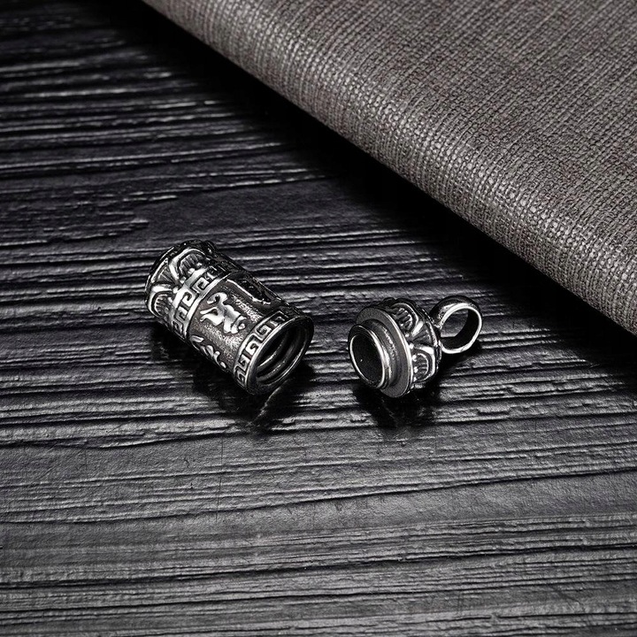 NASZYJNIK MĘSKI SEKRETNIK SREBRNY WISIOREK OTWIERANY STAL CHIRURGICZNA 316L