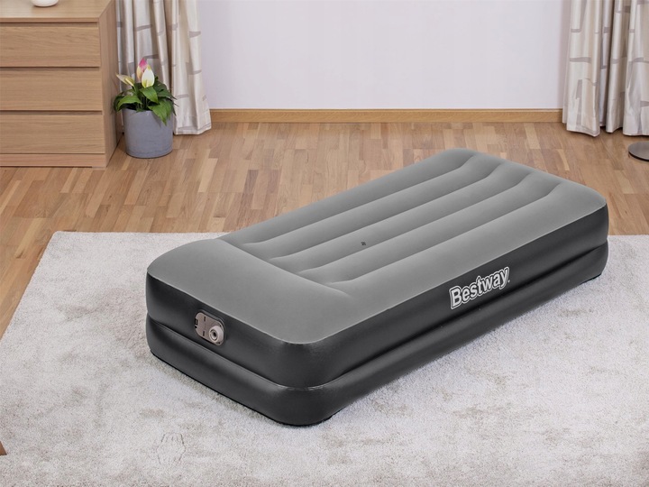 Materac Dmuchany Turystyczny Jednoosobowy 191x97cm Bestway Wbudowana Pompka