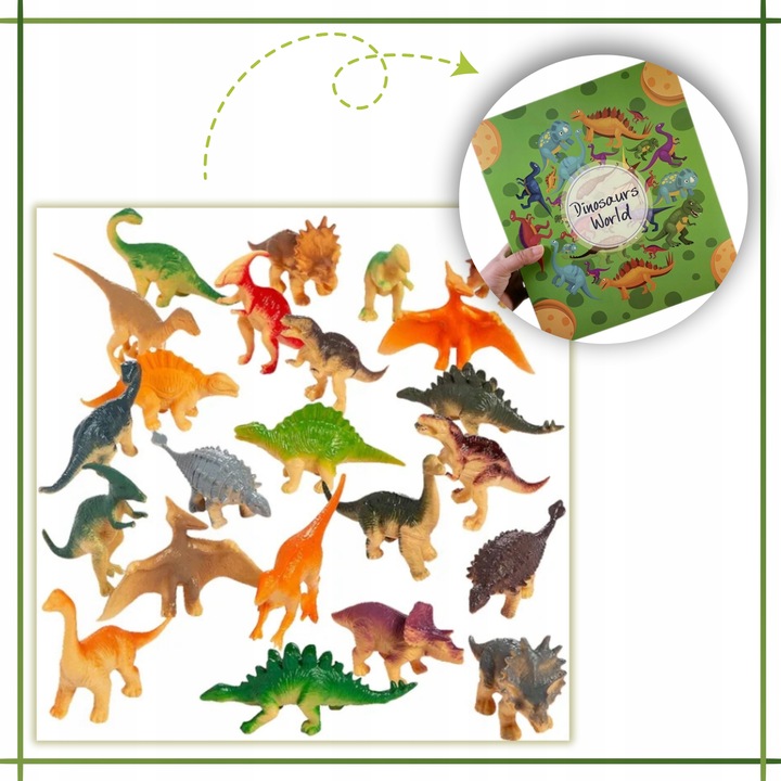 Kalendarz Adwentowy Świąteczny dla Dzieci 24 Dinozaury Kolejka Akcesoria