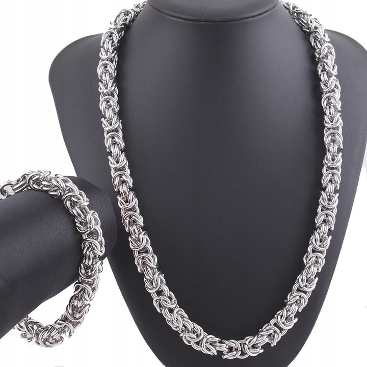 GRUBY Łańcuszek SREBRNY Męski 8mm Królewski Łańcuch DIAMENTOWANY + GRATIS