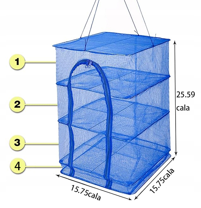 4 warstwowa Składana Siatka Nylonowa do Suszenia Ziol Grzybow Ryb Owoce