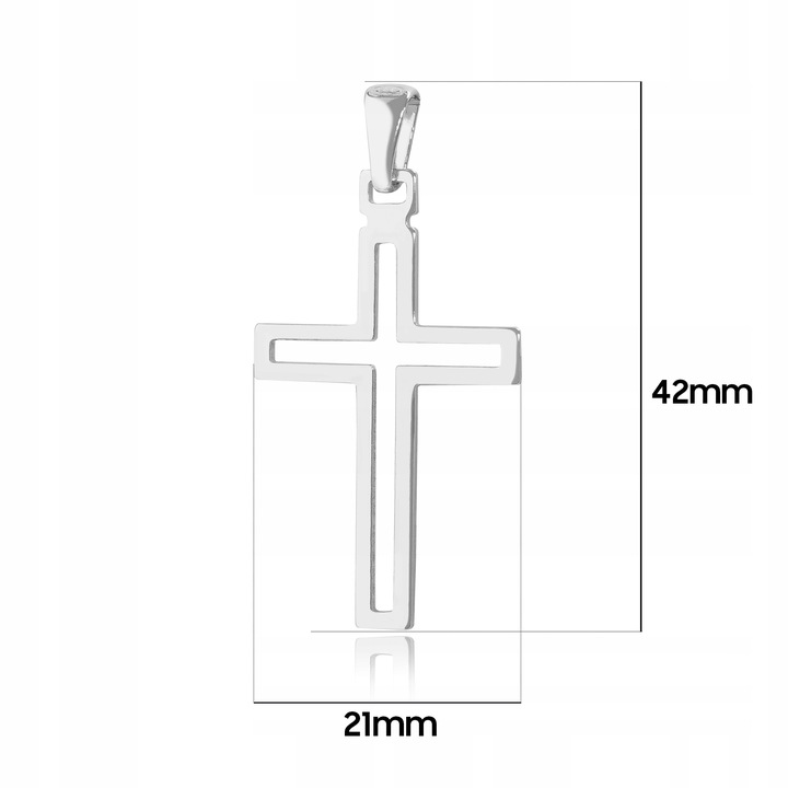 SREBRNY KRZYŻYK MĘSKI NA ŁAŃCUSZEK, SREBRO PRÓBA 925, DLA NIEGO, NOWOCZESNY