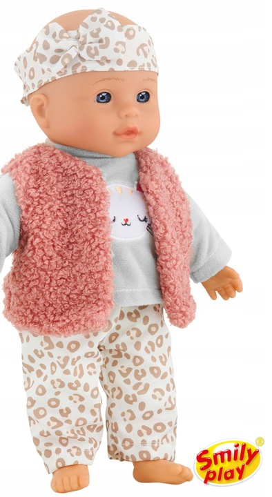 Lalka bobas duża 32 cm interaktywna śpiewa mówi 2 języki PL EN SMILY PLAY