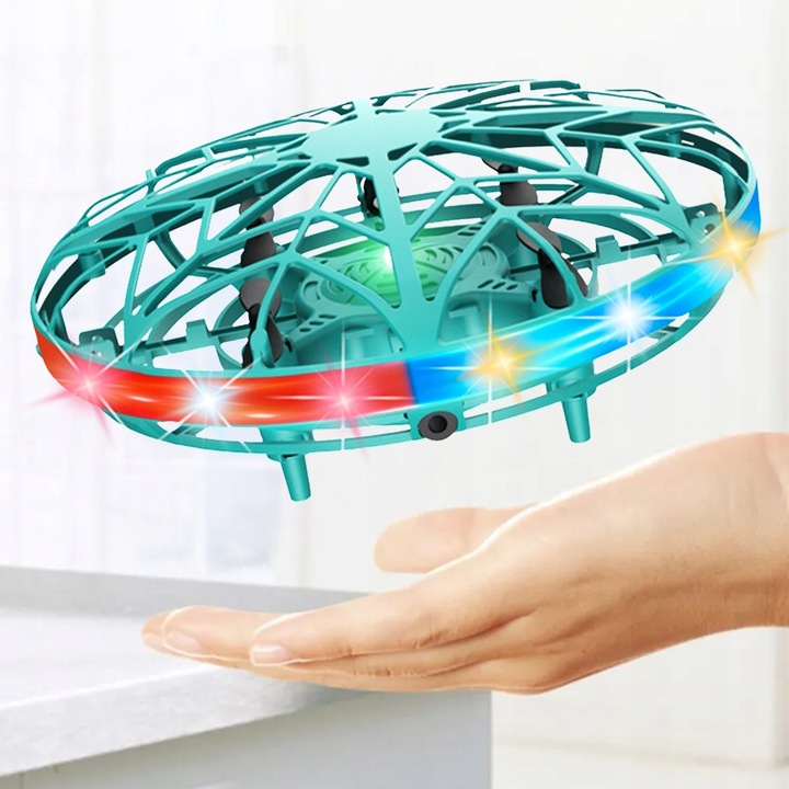 LATAJĄCY mini DRON UFO Dysk Kula Sterowany Ręką Dłonią ŚWIECĄCY LED IR