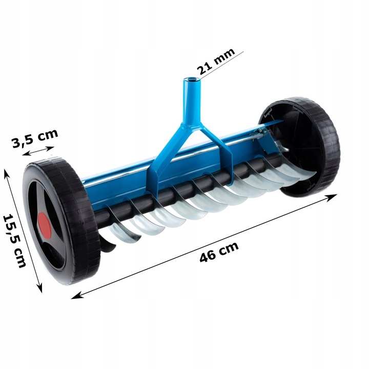 AERATOR WERTYKULATOR RĘCZNY na kółkach OBROTOWY WAHADŁOWY DO TRAWNIKA KOLCE