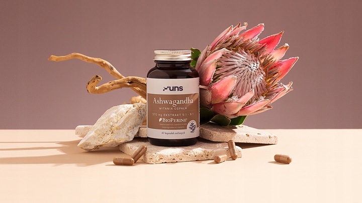 ASHWAGANDHA WITANIA OSPAŁA 570 MG 60 KAPS NA STRES, ADAPTOGEN, WITANOLIDY