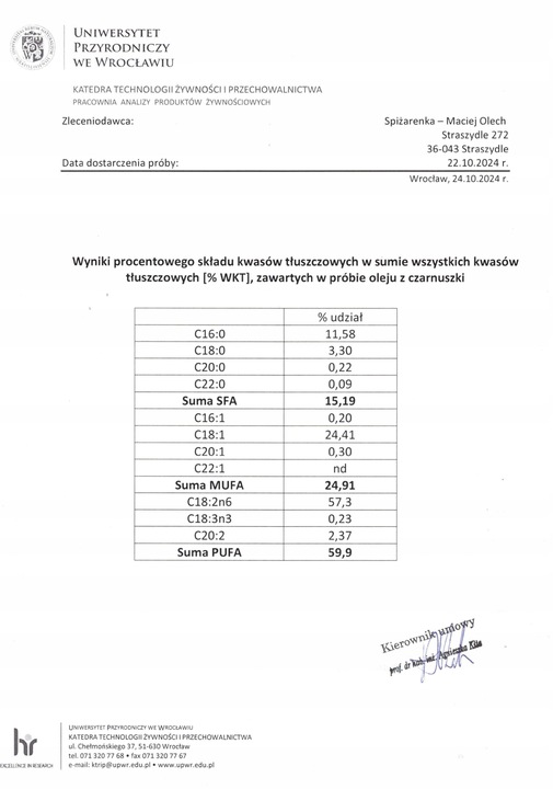 OLEJ Z CZARNUSZKI 500ml 10,62! mg/g TYMOCHINONU zimnotłoczony NIERAFINOWANY