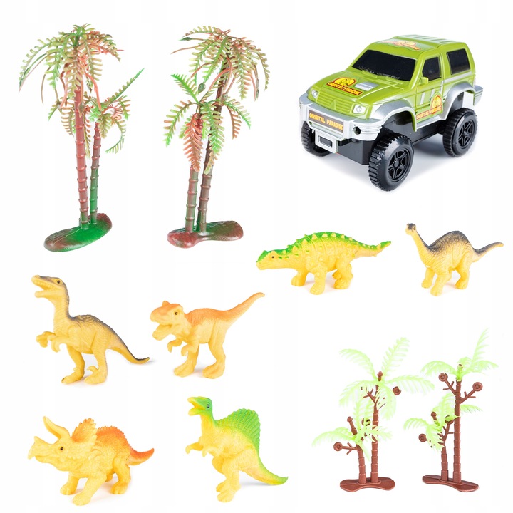 Tor Wyścigowy Park Dinozaurów Segmentowa Budowa XL 140 el. Akcesoria 210cm