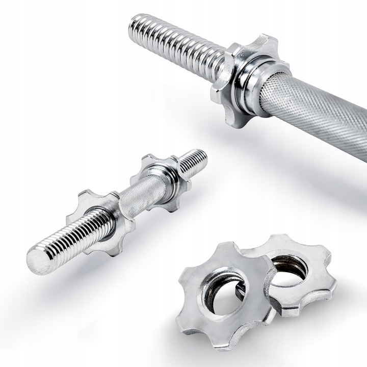 Gryf krótki 40cm hantle śrubowy 30mm chromowany stal pełny gwintowany mocny