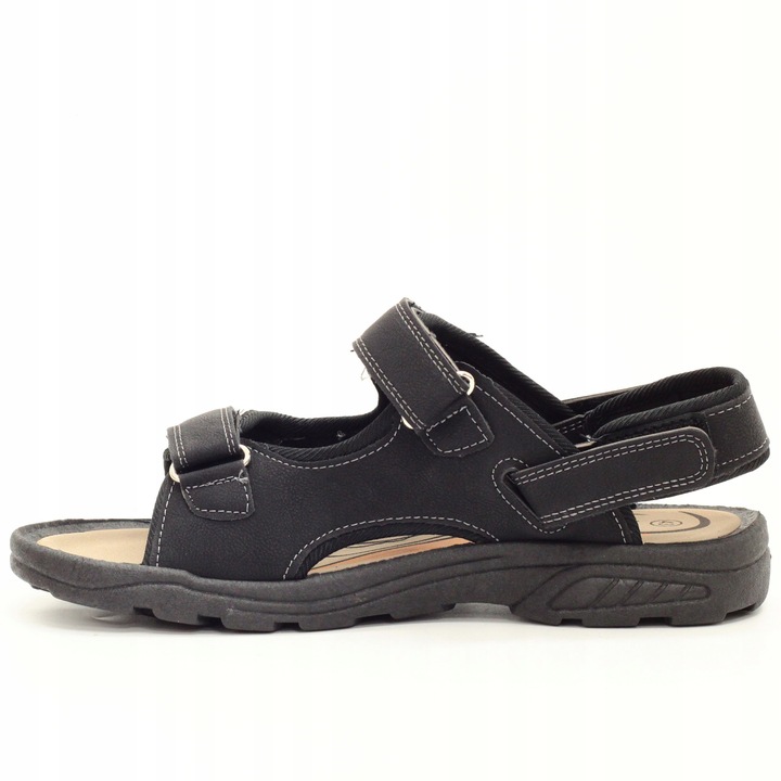 SANDAŁY MĘSKIE CZARNE SPORTOWE REGULACJA NA RZEP