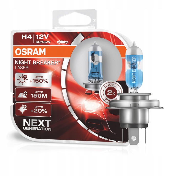 OSRAM Żarówki H4 Night Breaker Laser +150% Next