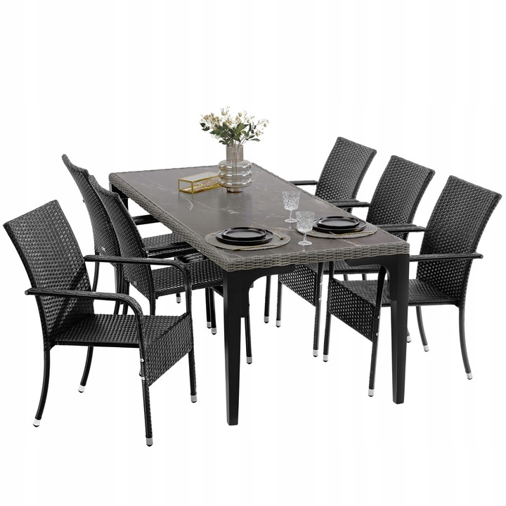 Krzesło rattanowe Girona, sztaplowane, nośność 120 kg