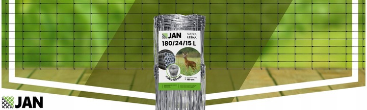 SIATKA LEŚNA 180cm ZAGĘSZCZONA 50m WIRE NET MODEL 180/24/15 L GRATIS GĘSTA
