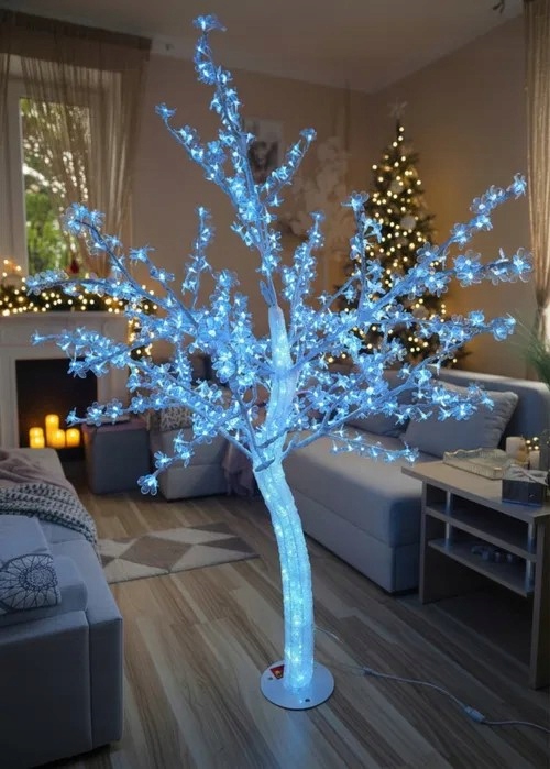 DUŻE ZEWNĘTRZNE DRZEWKO LED AKRYL BIAŁE ZIMNE 180CM FLASH kwiat wiśni