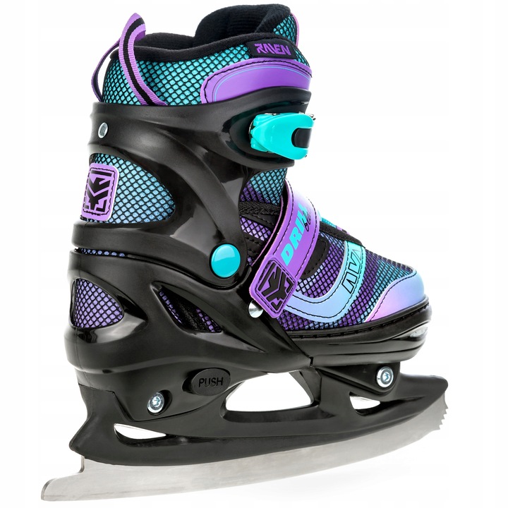 Rolki Łyżwy figurowe 2w1 Regulowane RAVEN Drill Violet/Mint 34-37