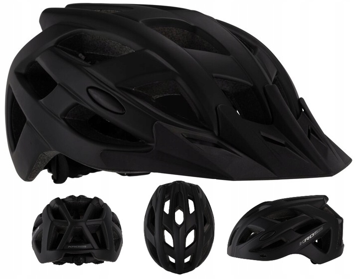 Regulowany kask KROSS ATTIVO CZARNY M (53-56cm) 265Gram IN_MOLD 23 Otwory