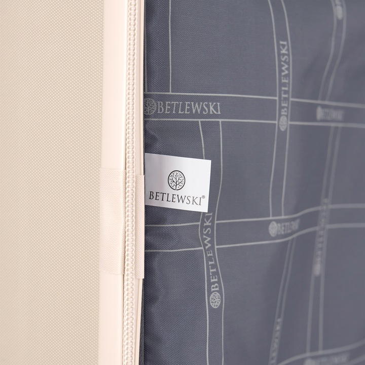 BETLEWSKI Walizka Podróżna duża pojemna na wakacje na kółeczkach stylowa