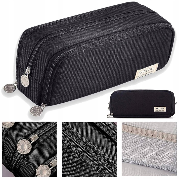 Duży Piórnik Szkolny Saszetka Trzykomorowy Zamek Piórnik do Szkoły + GRATIS