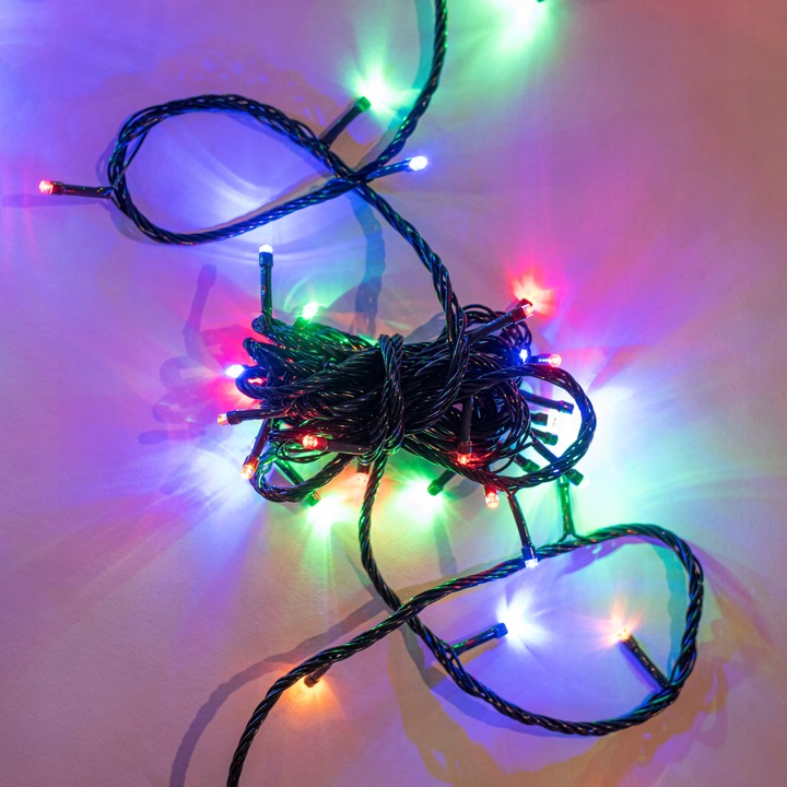 LAMPKI CHOINKOWE ZEWNĘTRZNE 500LED MULTIKOLOR - STAŁE ŚWIATŁO IP44 - MOCNE