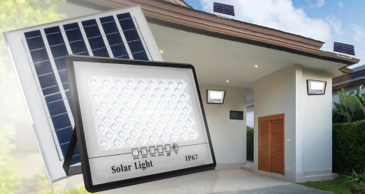 MOCNY NAŚWIETLACZ LED HALOGEN LAMPA SOLARNA ZEWNĘTRZNA IP67 100W 10.000lm