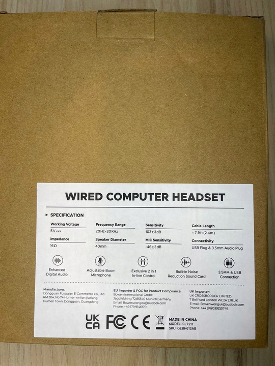 Słuchawki z Microfonem USB/3.5 mm