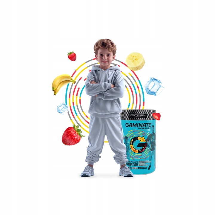 Gaminate Hydration JUNIOR Banan-Truskawka Izotonik w proszku BEZ CUKRU