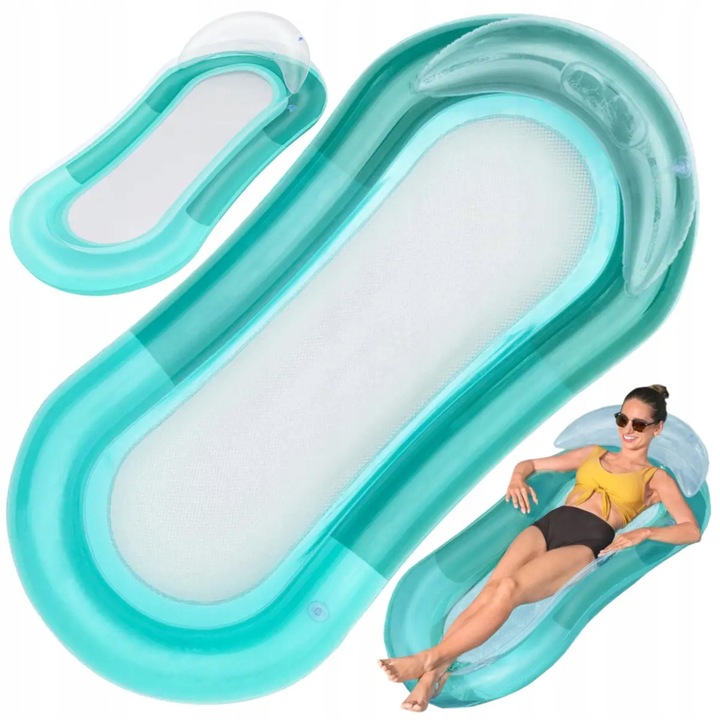 MATERAC DMUCHANY DO PŁYWANIA PONTON PŁYWAJĄCY DO BASENU NAD WODĘ 160X75 cm