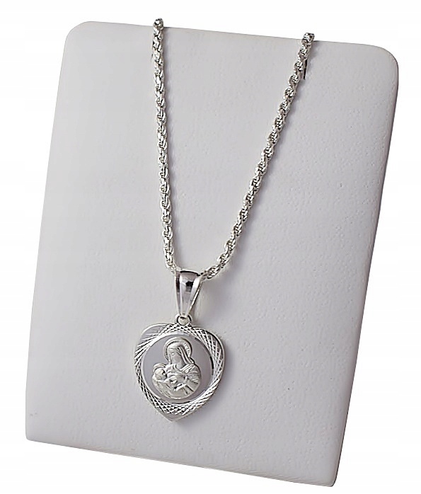 Łańcuszek Srebrny Damski Corda z Medalikiem Serduszko pr 925 Grawer Gratis