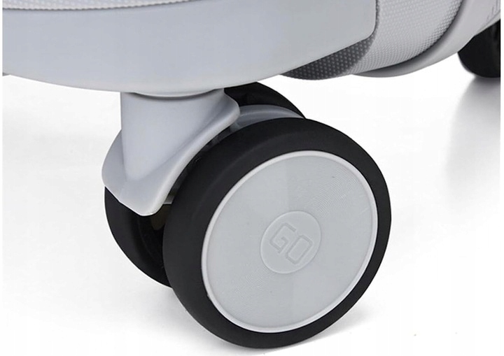 WALIZKA KABINOWA 37L srebrna szarość 55cm x 35cm x 22cm polipropylen twarda