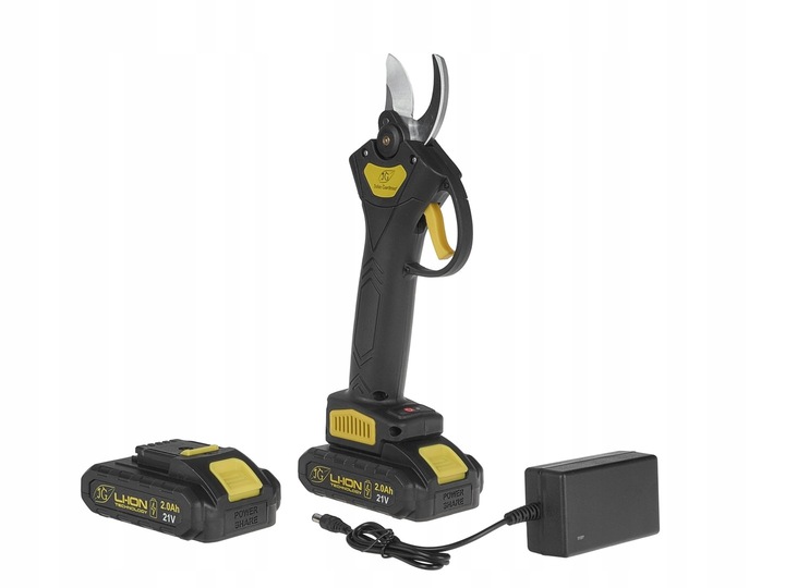 AKUMULATOROWY SEKATOR OGRODOWY RĘCZNE NOŻYCE ELEKTRYCZNE 21V 2X 2000mAh
