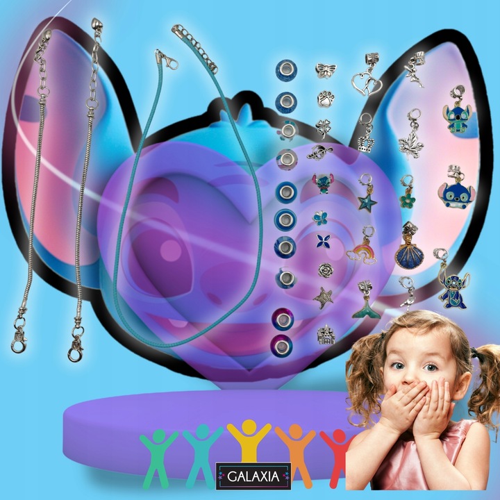 ZESTAW DO ROBIENIA BRANSOLETEK NASZYJNIKÓW Do Biżuterii STITCH LILO i STICH