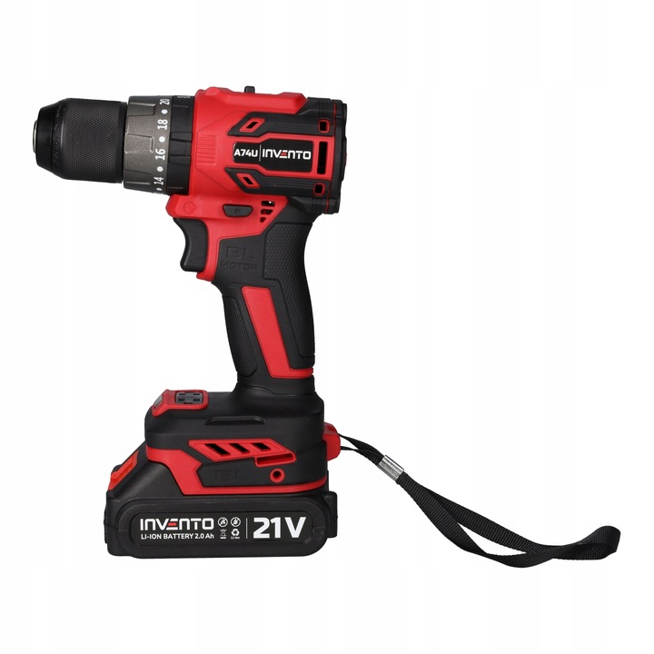 Wiertarko wkrętarka udarowa akumulatorowa 3/8 INVENTO A74U - zestaw 2Ah+4Ah