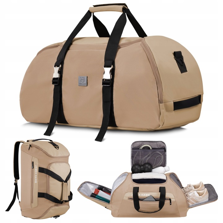 Torba sportowa podróżna damska Plecak 2w1 Treningowa wodoodporna James Hawk
