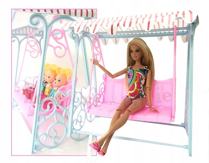 HUŚTAWKA MEBELKI 1866 domek dla lalek do domku zestaw meble akcesoria