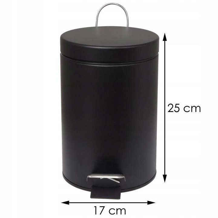 Kosz na śmieci śmietnik 3L do WC łazienki toalety biura czarny LOFT YOKA